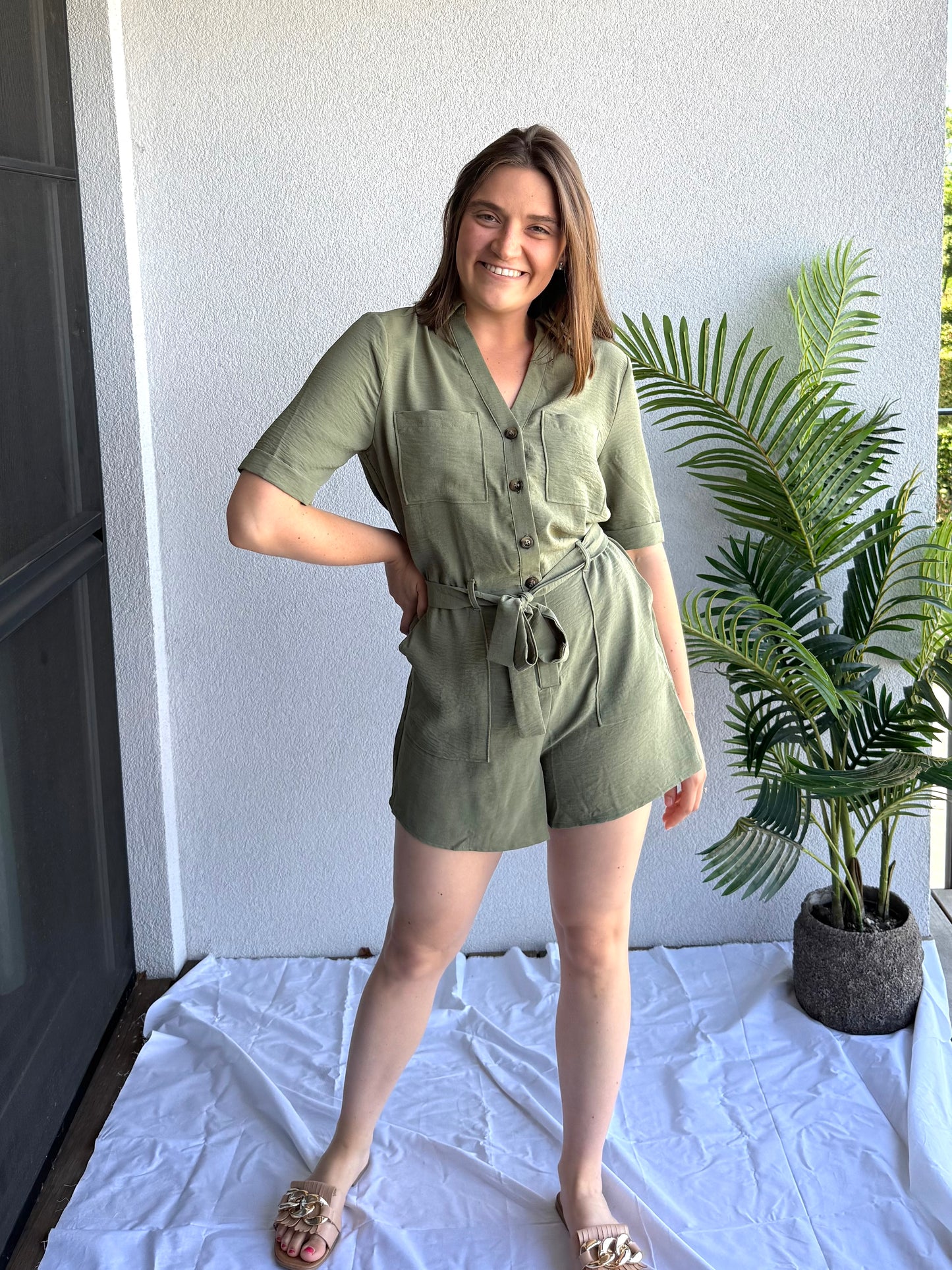 Only Macha playsuit khaki