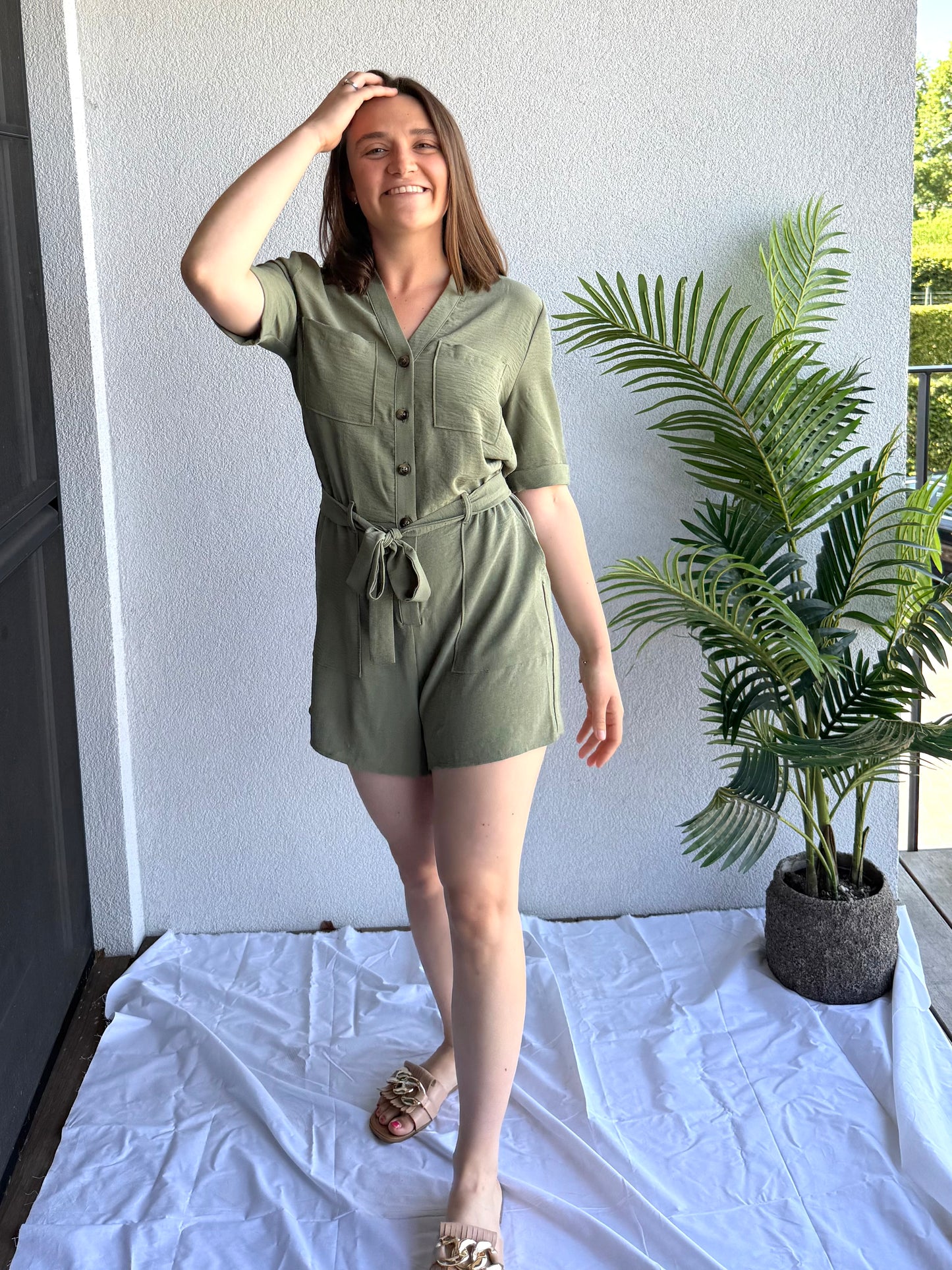Only Macha playsuit khaki