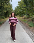 JDY Melany polo knit Bruin/ Roze