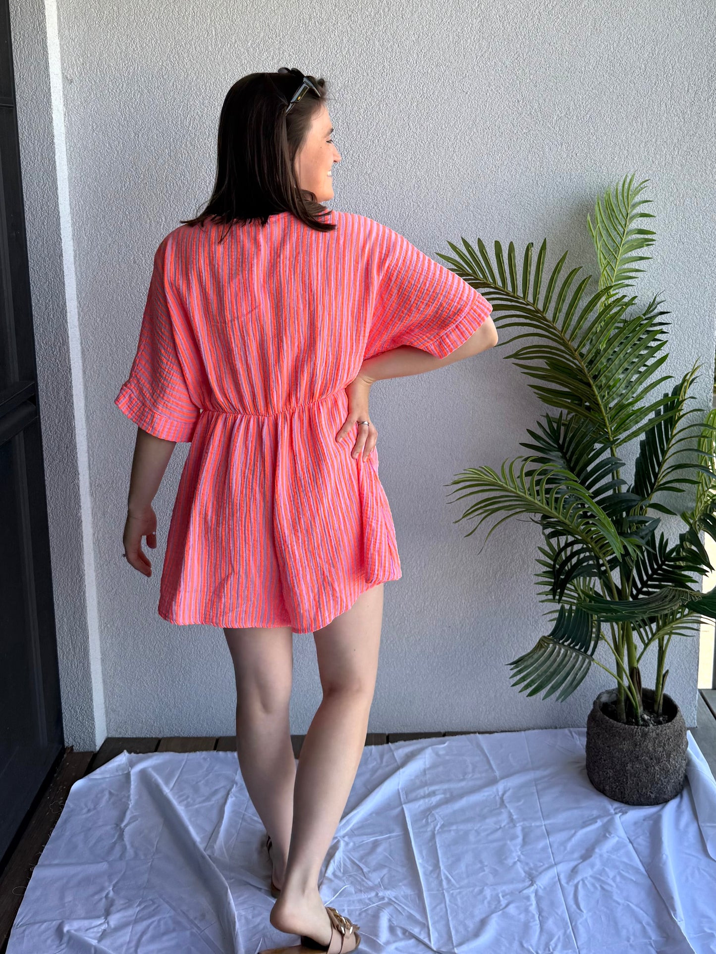 Nina Playsuit Bright Pink/Orange TU