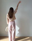 Only Asa knit gehaakt geel-roze