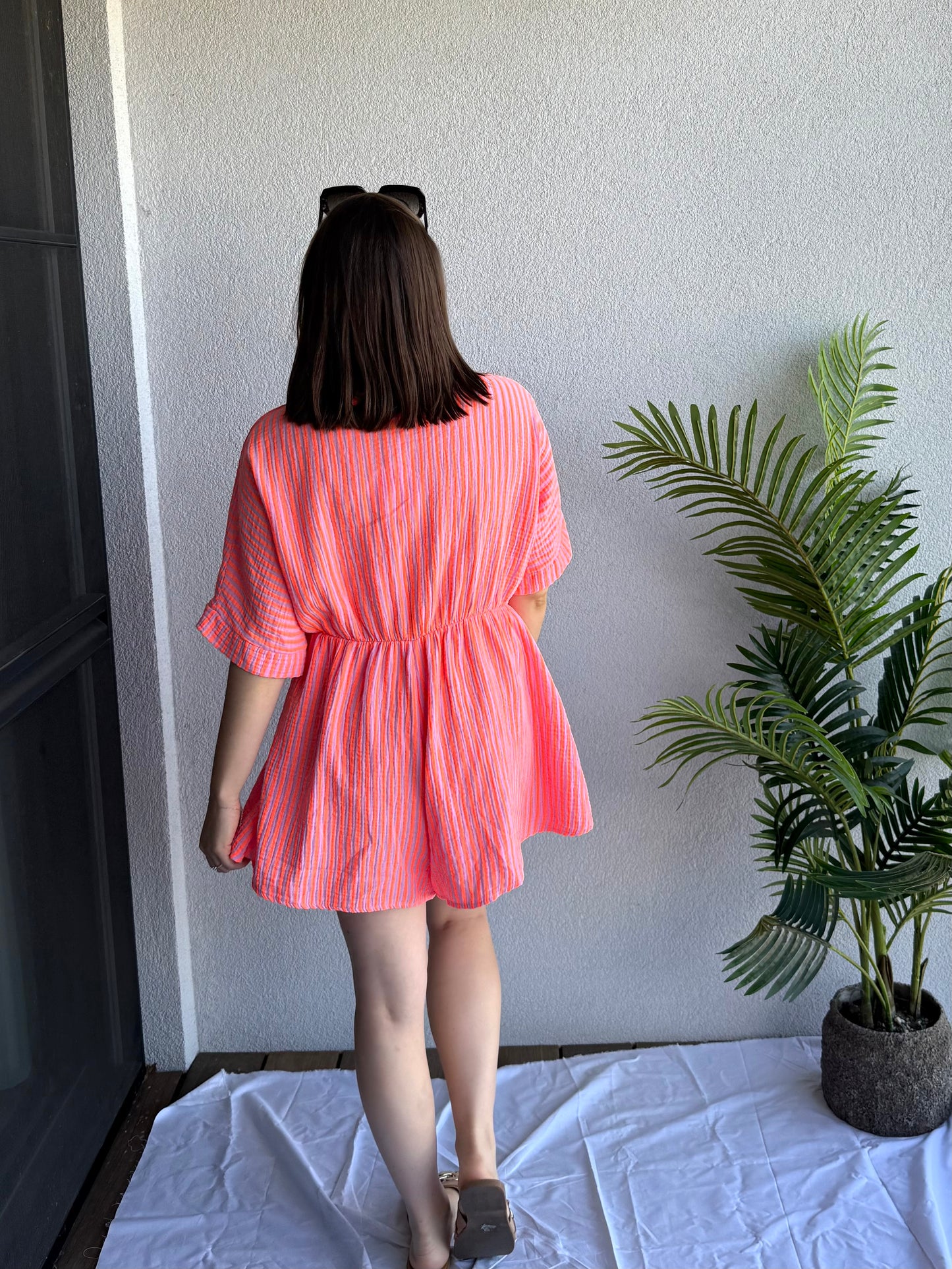 Nina Playsuit Bright Pink/Orange TU