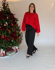 Ichi Dabria red bow sweater