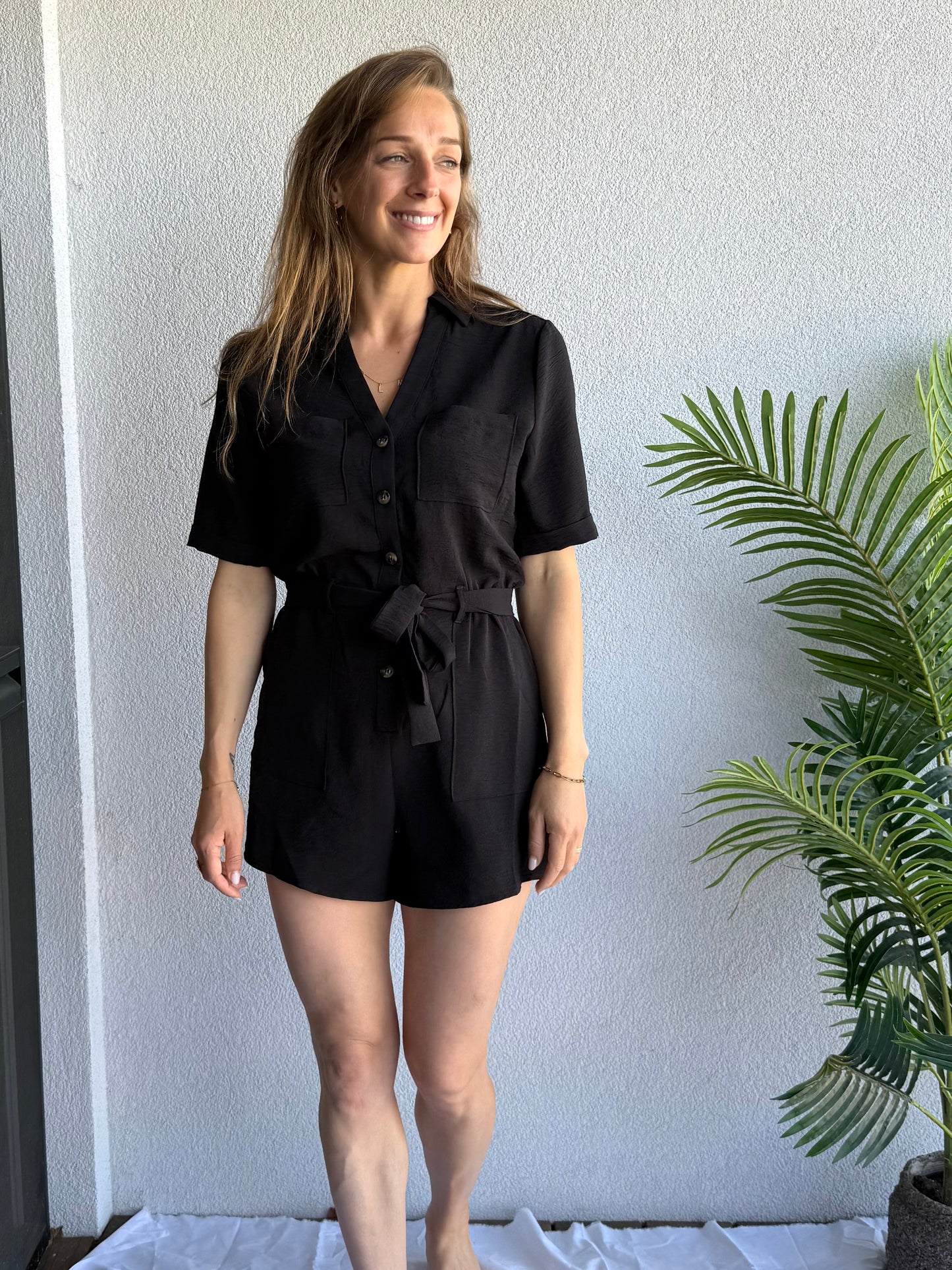 Only Macha playsuit black