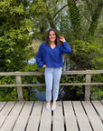 ICHI Linno blouse blauw
