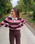 JDY Melany polo knit Bruin/ Roze