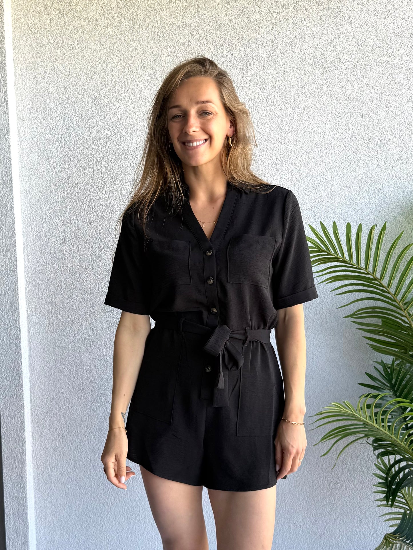Only Macha playsuit black