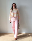 Only Asa knit gehaakt geel-roze
