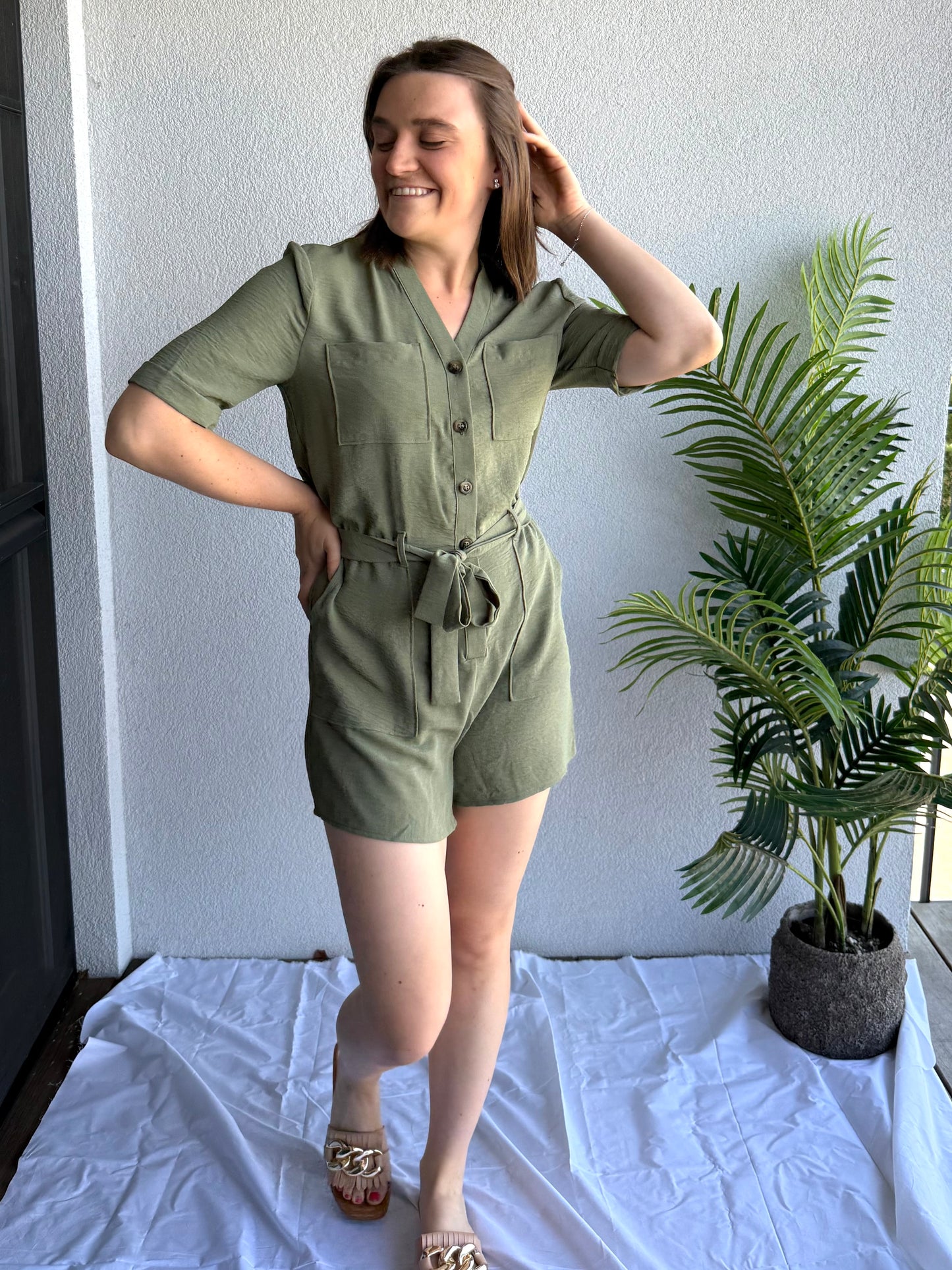 Only Macha playsuit khaki