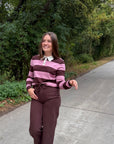 JDY Melany polo knit Bruin/ Roze