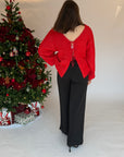 Ichi Dabria red bow sweater