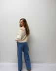 Only Luna Off the shoulder trui Beige