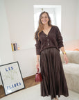 Plisse skirt brown