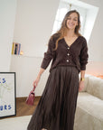 Plisse skirt brown