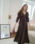 Plisse skirt brown