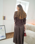 Plisse skirt brown