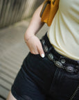Only Vega High Waist Denim Short met Western Belt