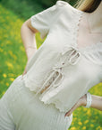 JDY Lion String Top Beige