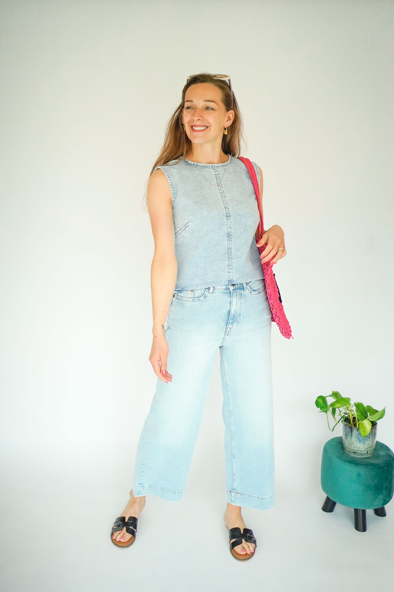Ichi Harmios Pants Light Blue washed