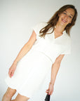 JDY Theis V-Neck Tetra Dress White
