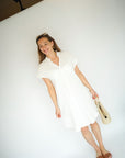 JDY Theis V-Neck Tetra Dress White
