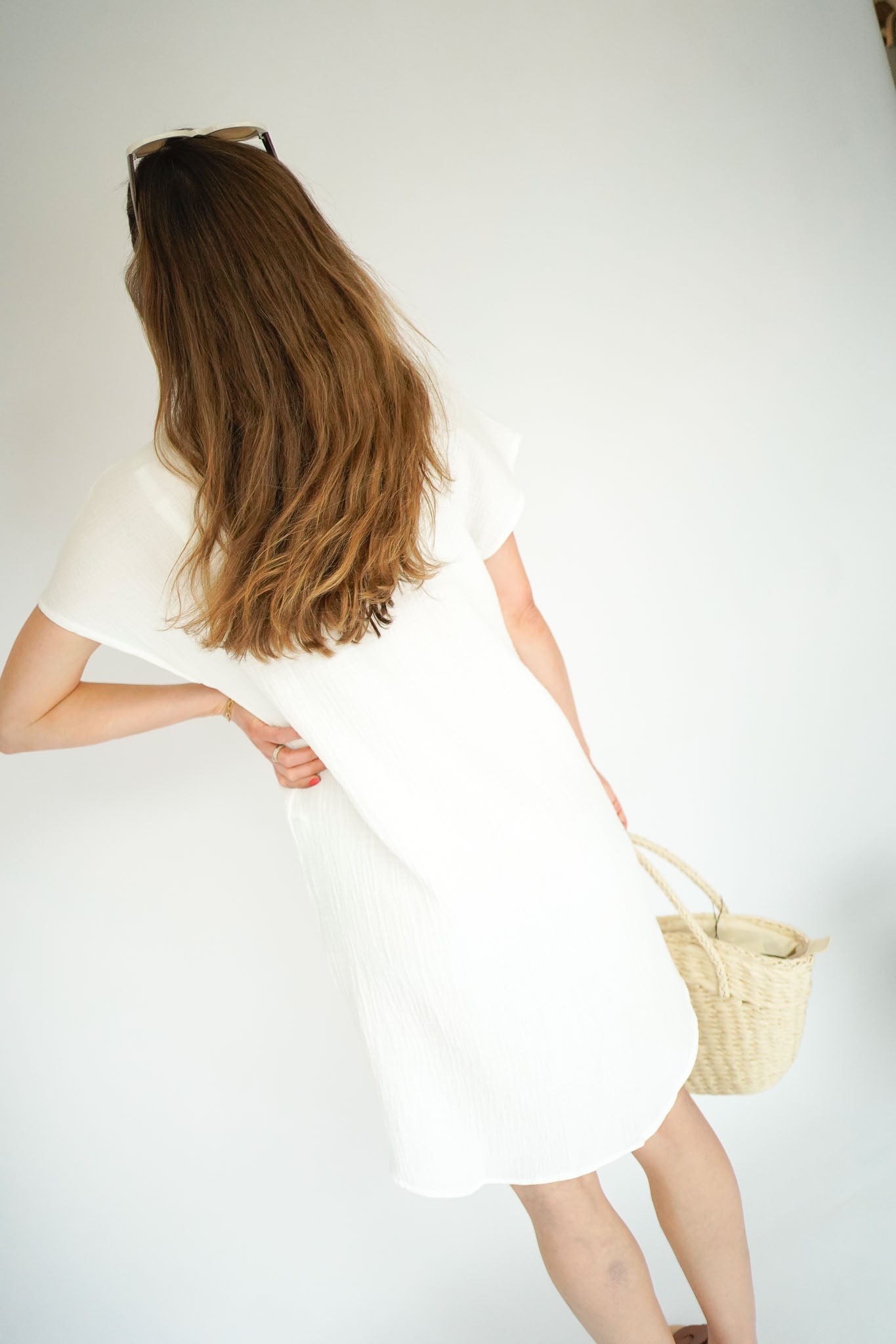 JDY Theis V-Neck Tetra Dress White