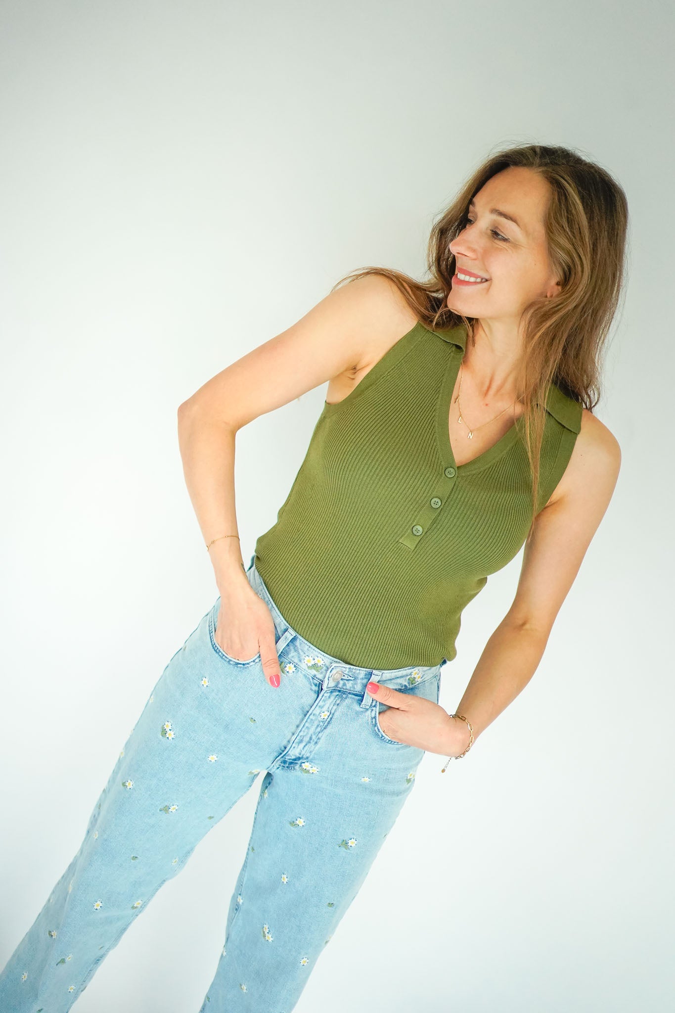 JDY Nanna Collar Top Green