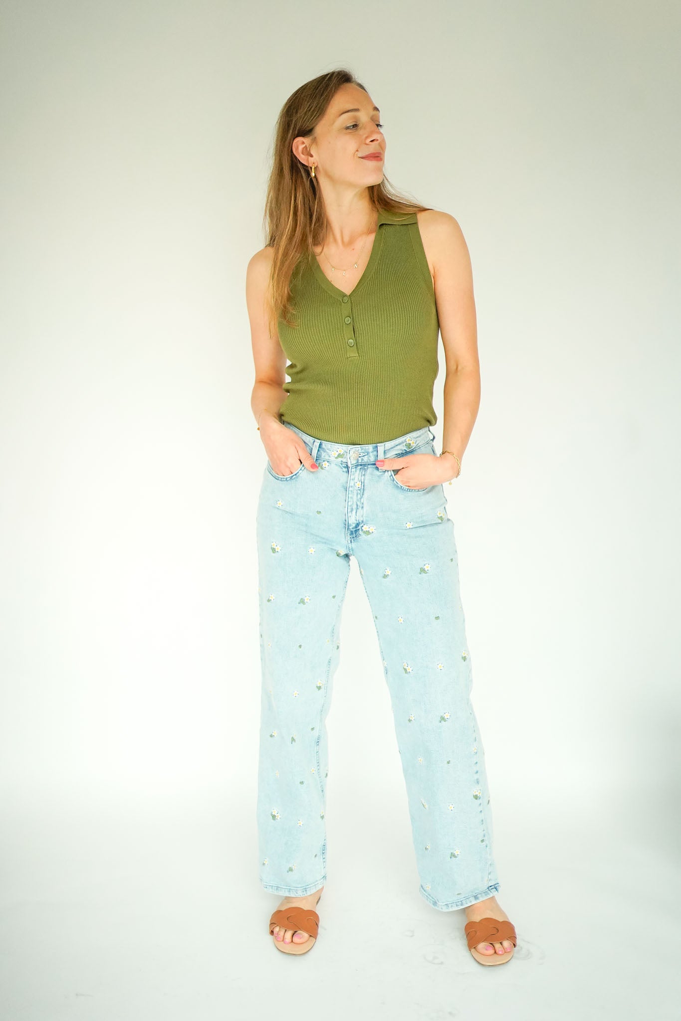 JDY Nanna Collar Top Green