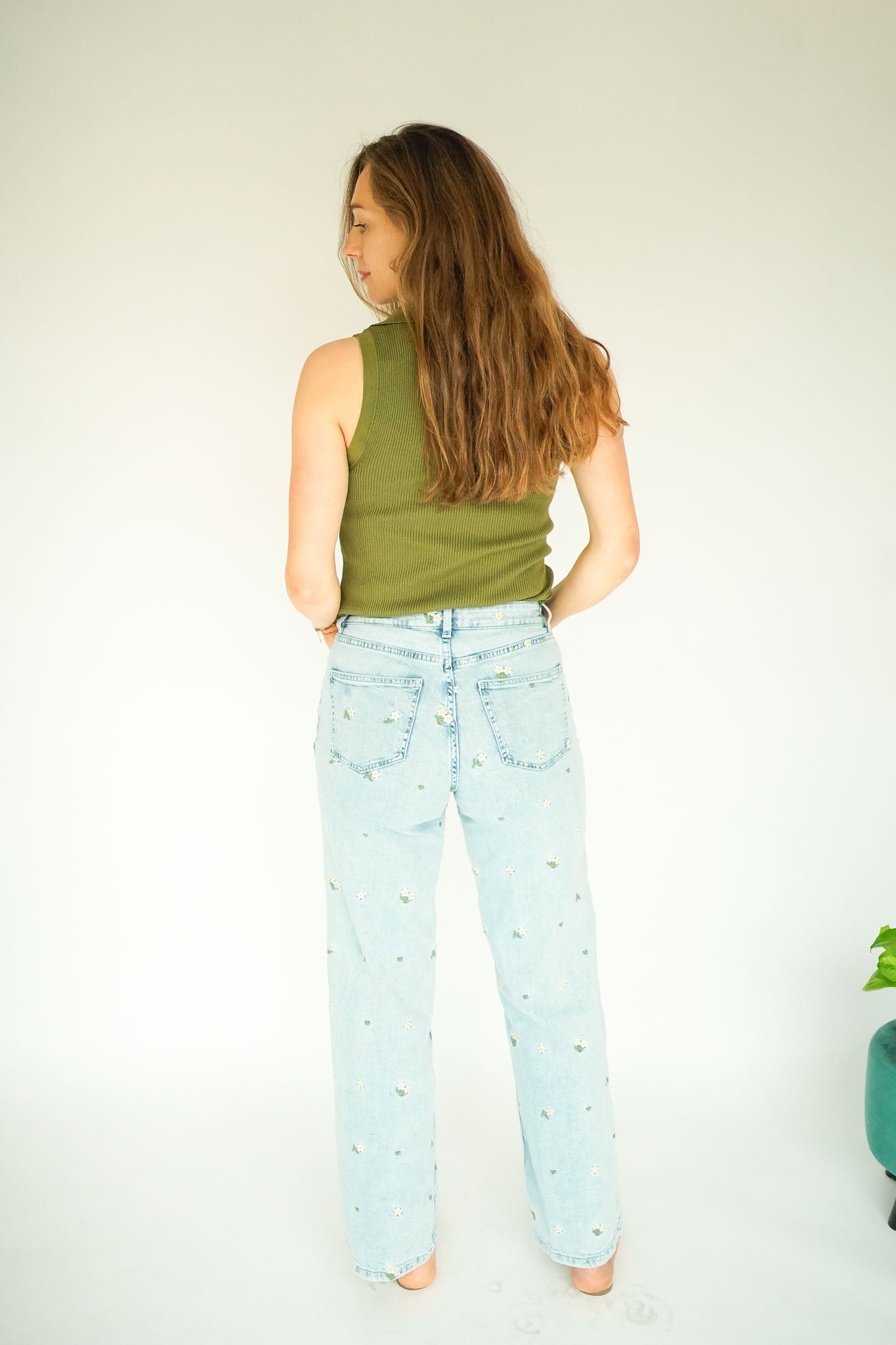 Only Juicy HW Wide Jeans Flowers