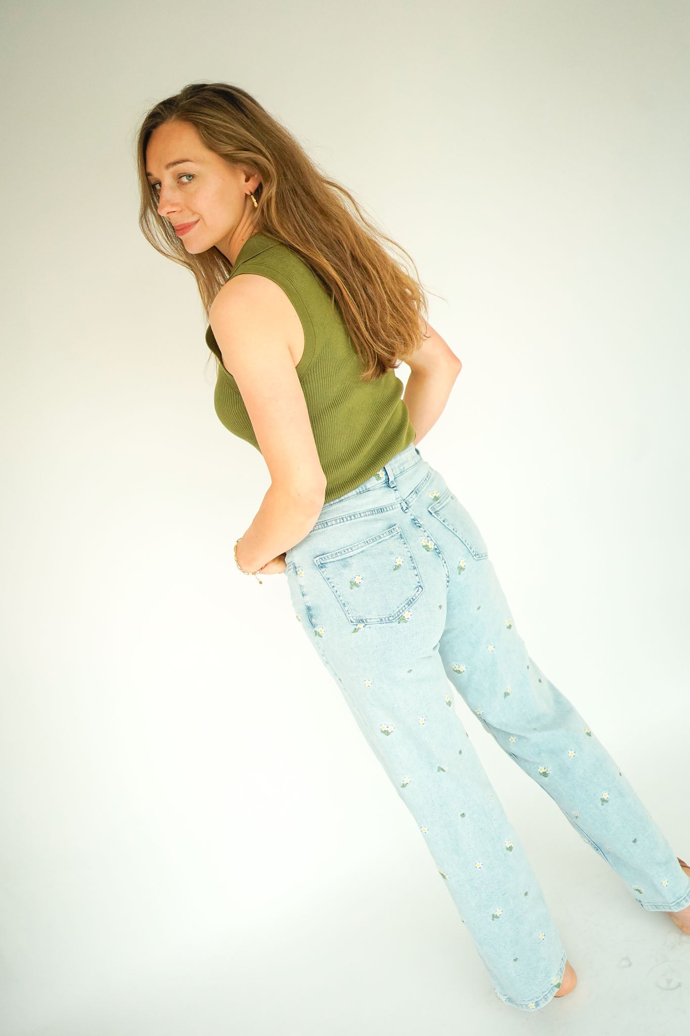 Only Juicy HW Wide Jeans Flowers