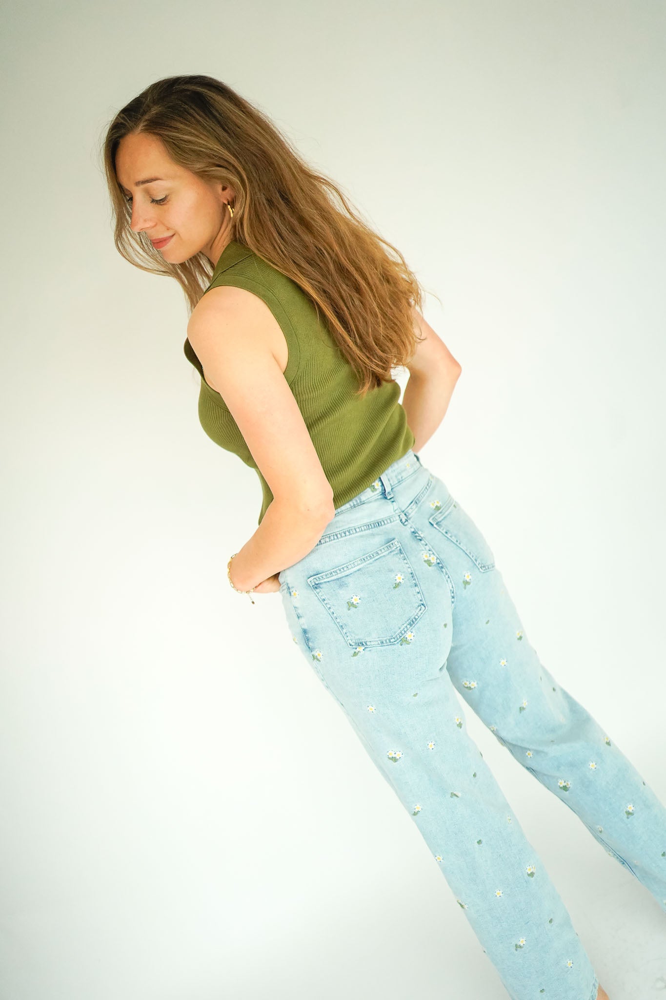 JDY Nanna Collar Top Green