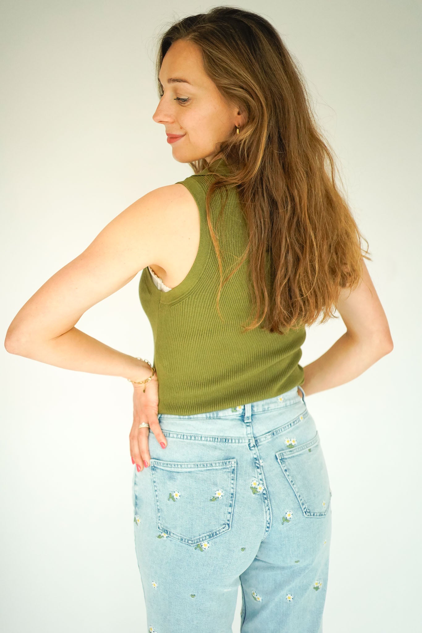 JDY Nanna Collar Top Green