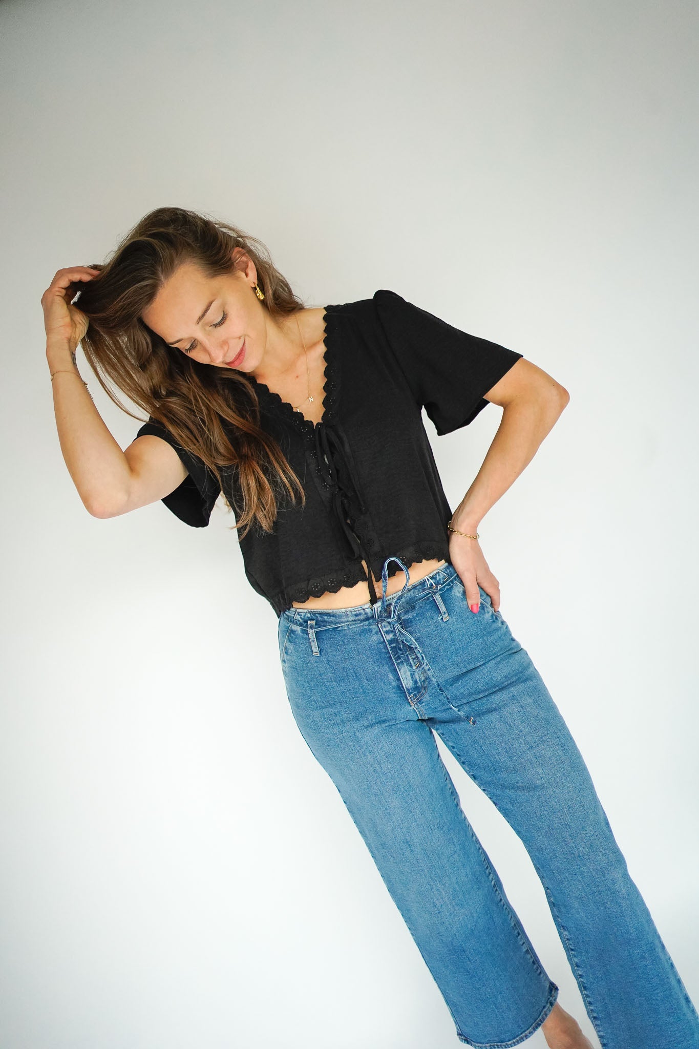 JDY Vanessa HW Wide Cropped Jeans