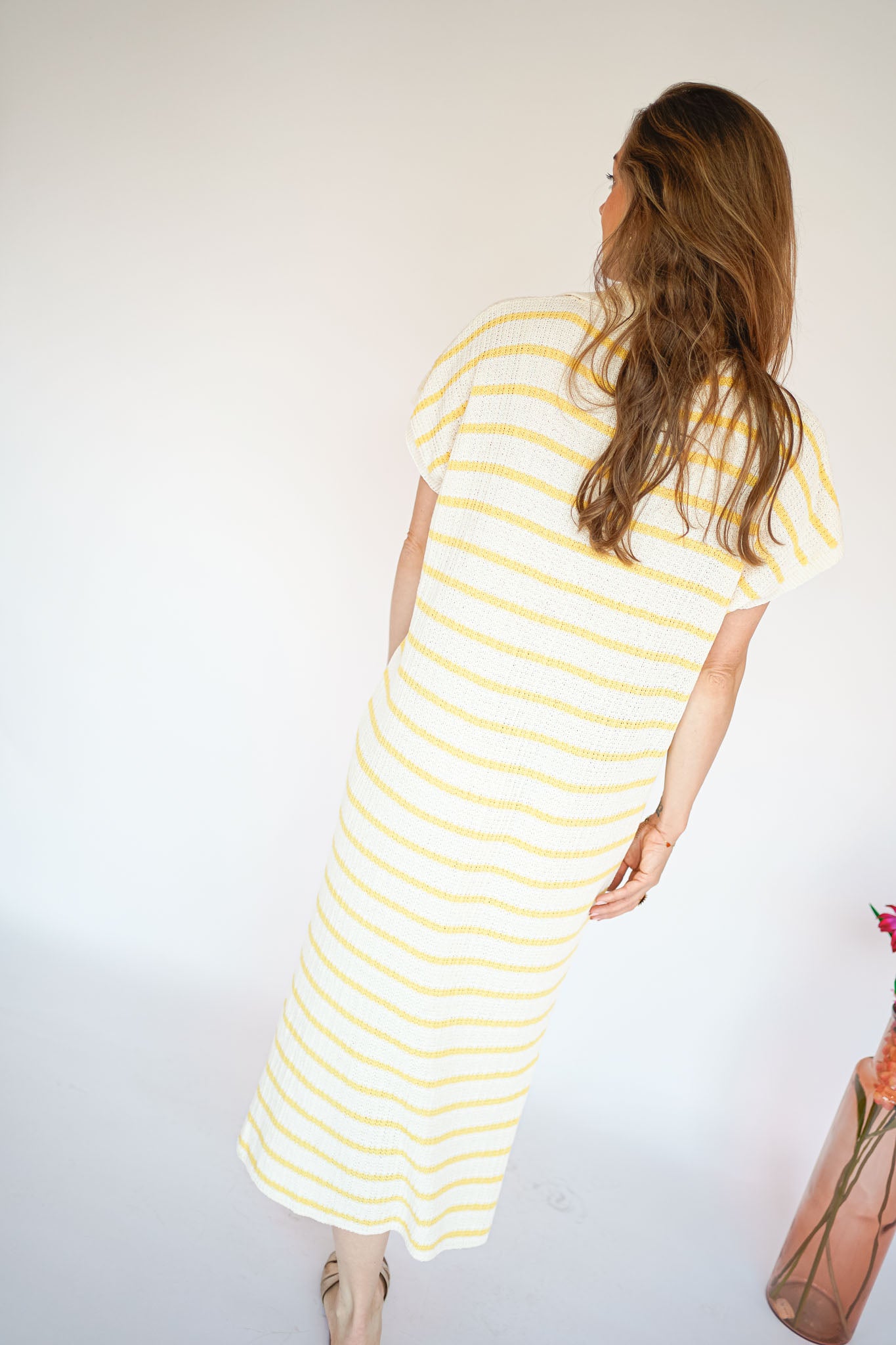 Lyna Dress Ecru/Yellow