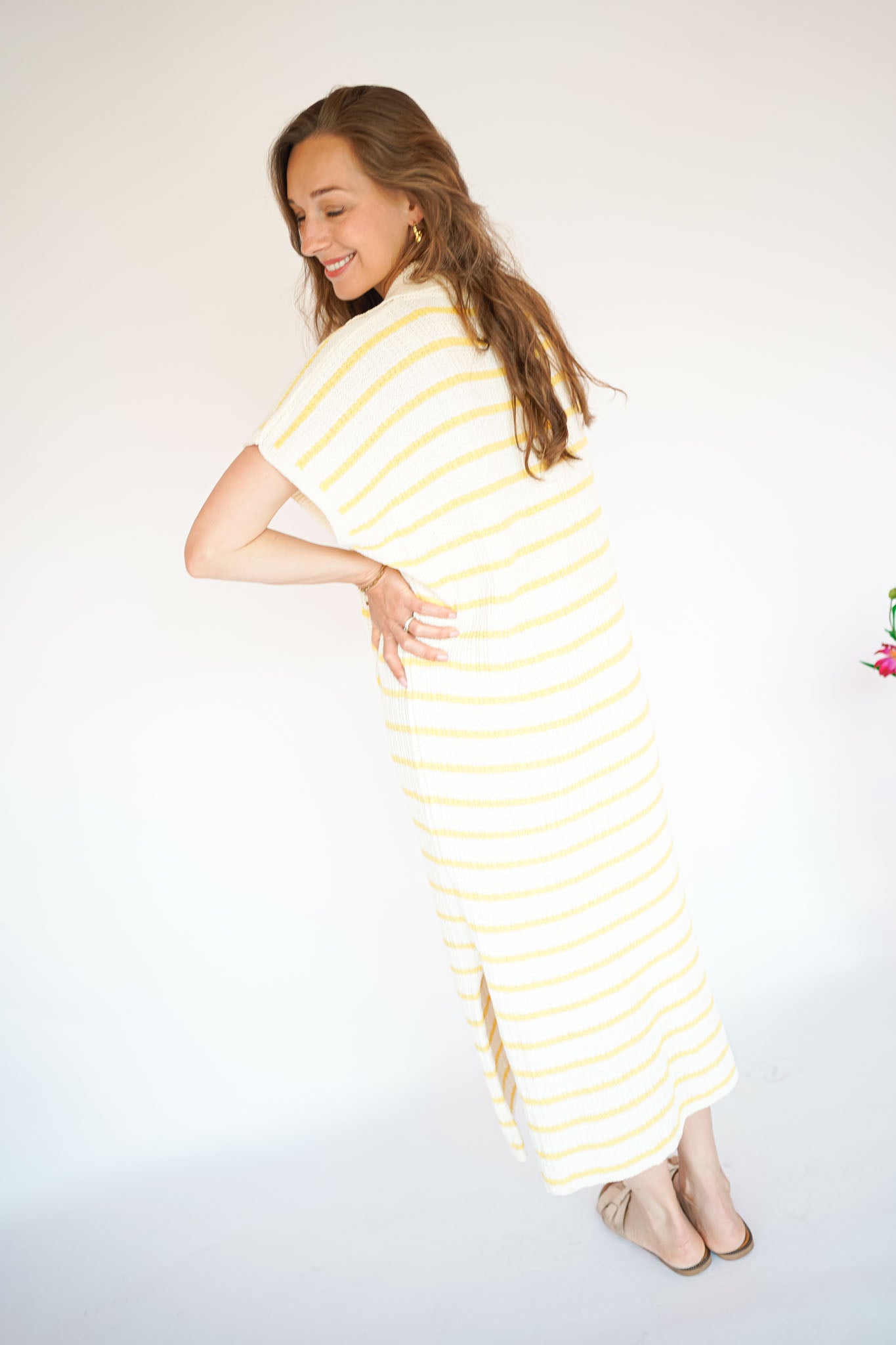 Lyna Dress Ecru/Yellow