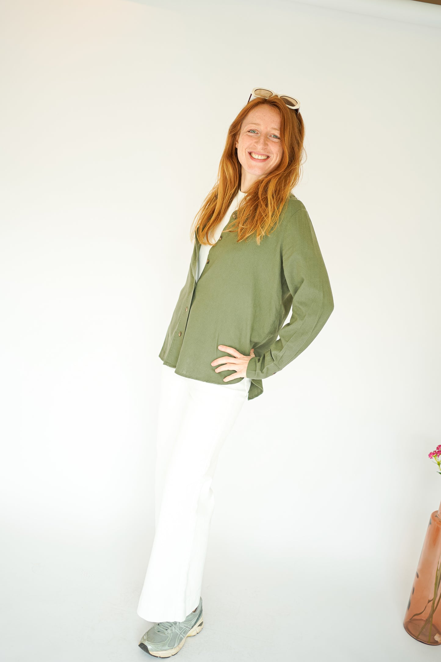 JDY Say Linen Loose Shirt Green