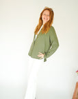 JDY Say Linen Loose Shirt Green