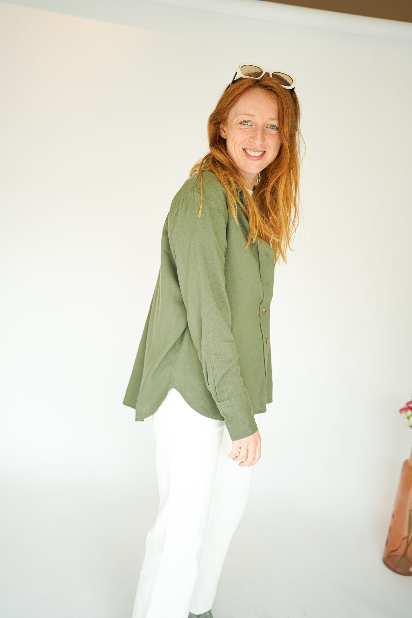 JDY Say Linen Loose Shirt Green