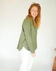 JDY Say Linen Loose Shirt Green