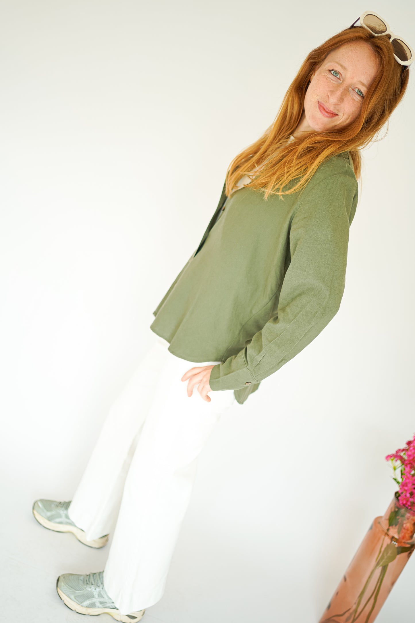 JDY Say Linen Loose Shirt Green