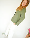 JDY Say Linen Loose Shirt Green