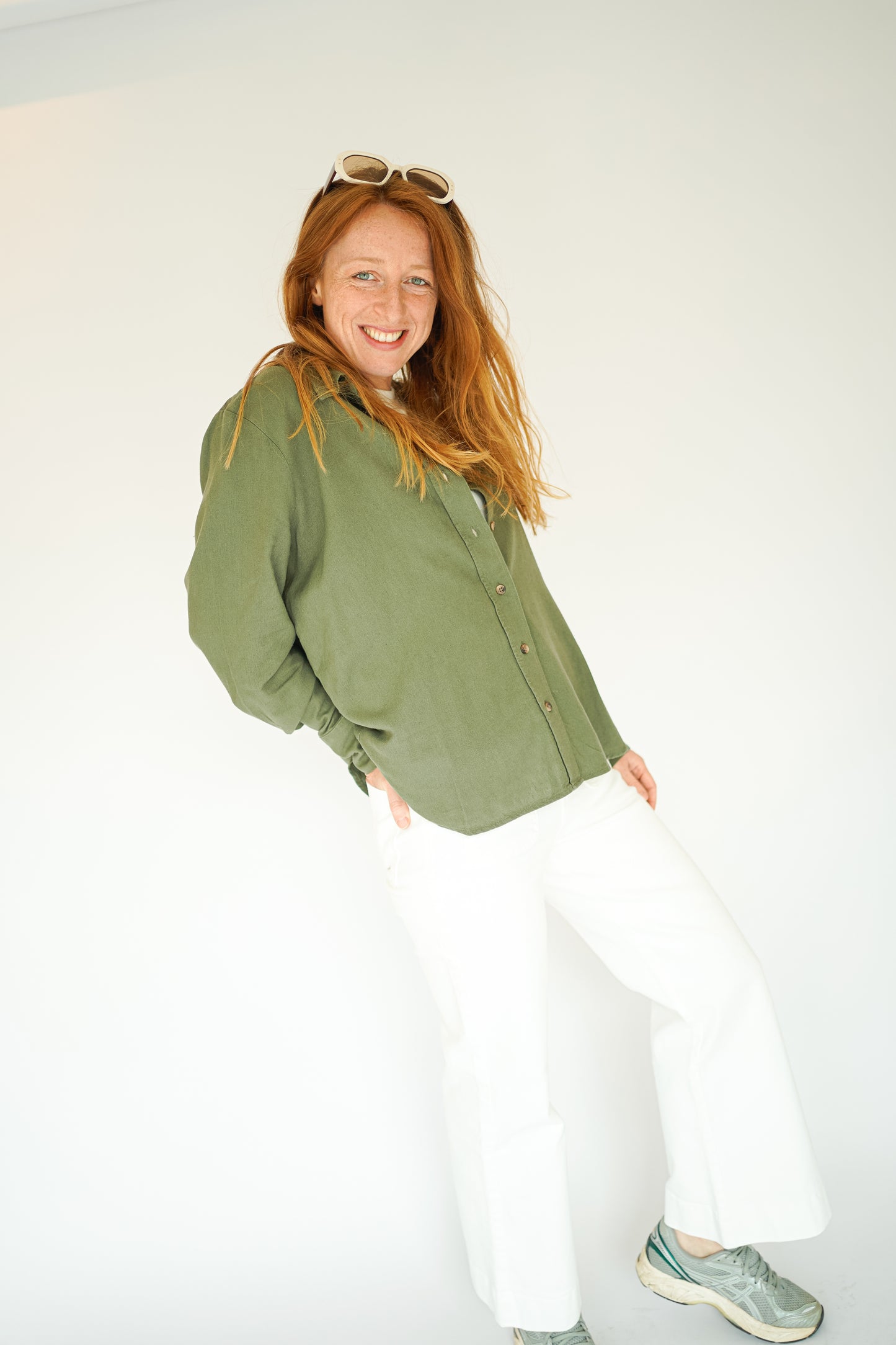 JDY Say Linen Loose Shirt Green