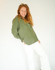 JDY Say Linen Loose Shirt Green