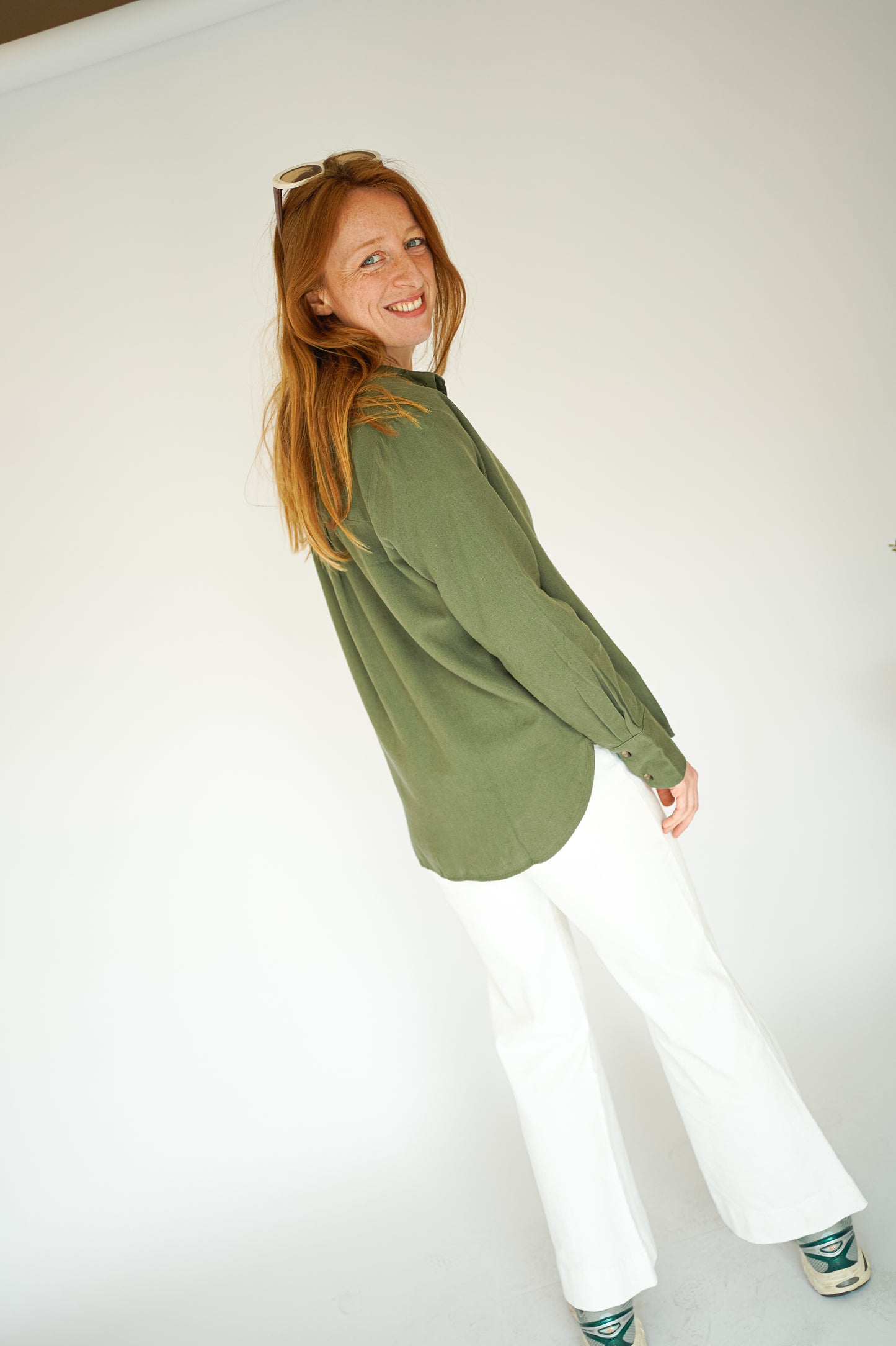 JDY Say Linen Loose Shirt Green