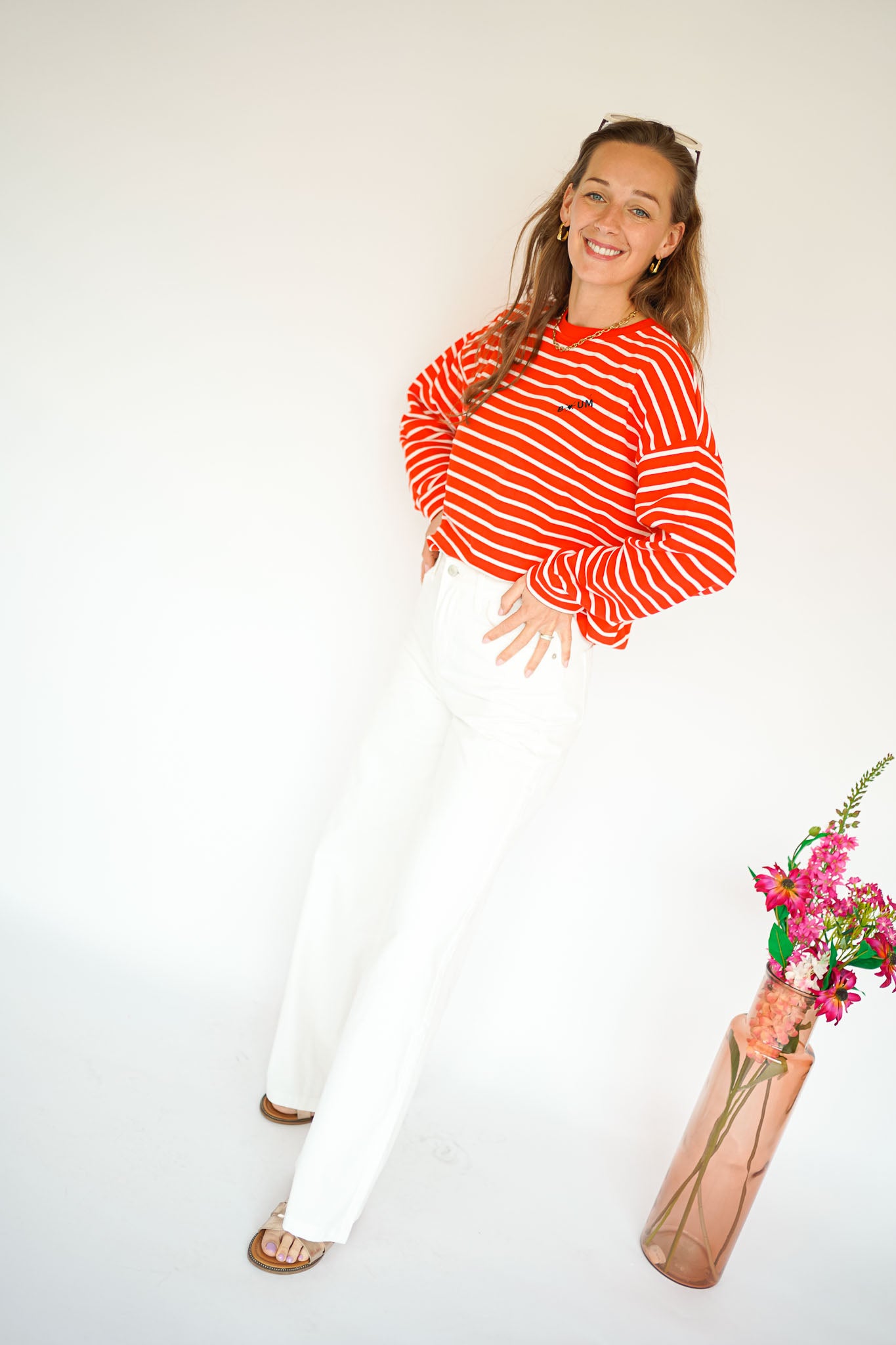 Ichi Bauma Sweater Red Striped
