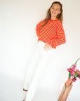 Ichi Bauma Sweater Red Striped