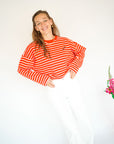 Ichi Bauma Sweater Red Striped