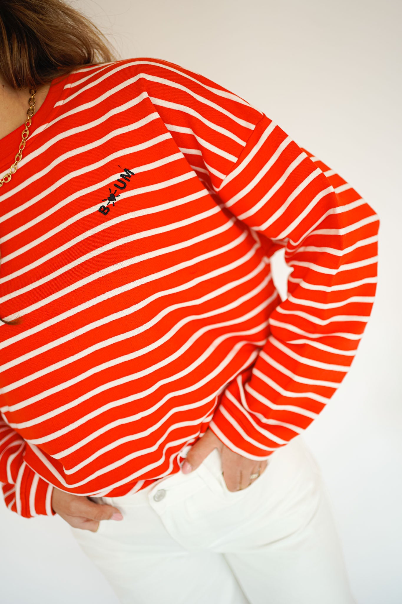 Ichi Bauma Sweater Red Striped