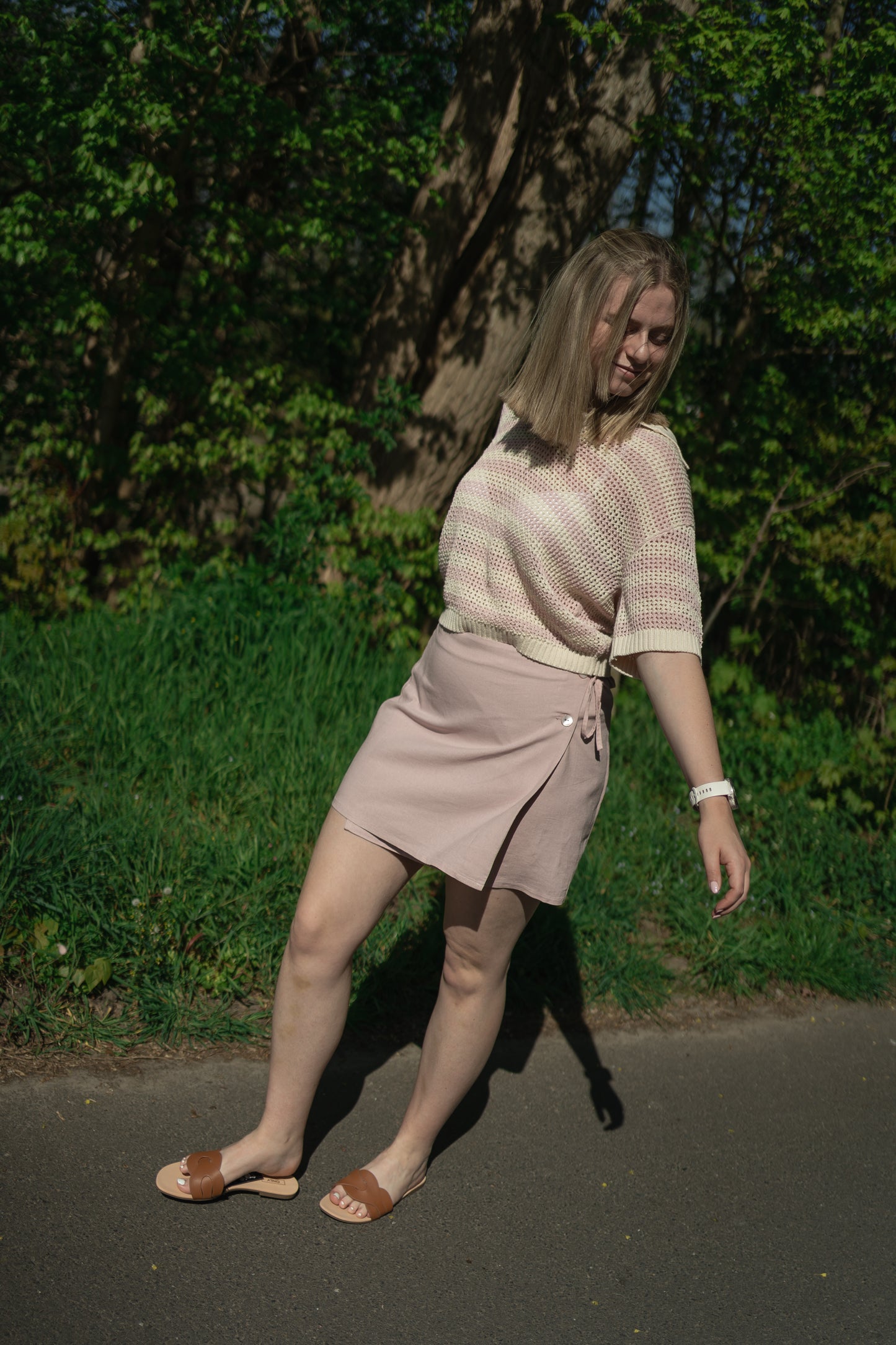 Only Caro Wrap Skirt Pink