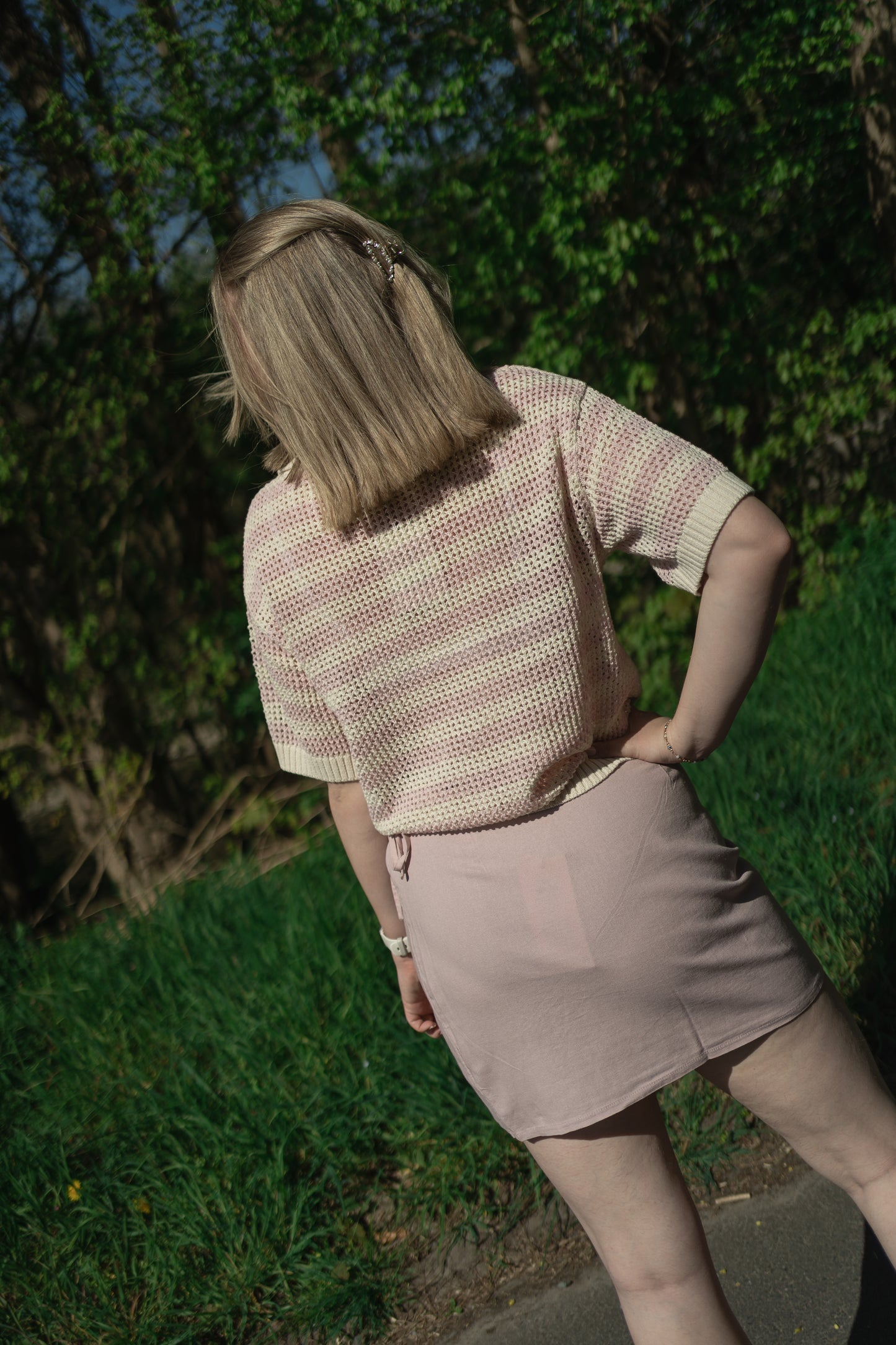 Only Caro Wrap Skirt Pink